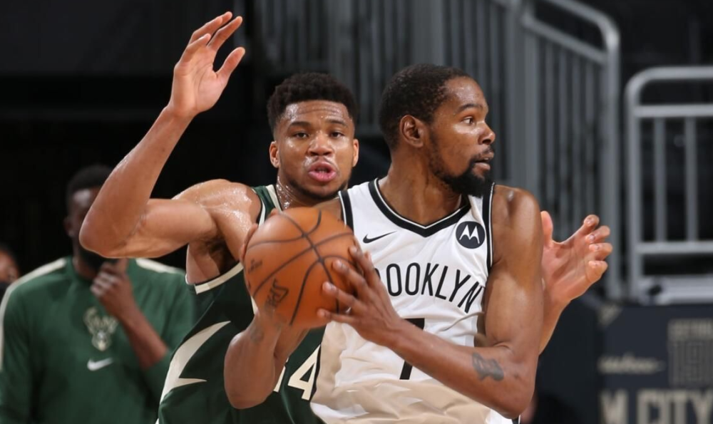 篮网vs雄鹿东部决赛首战，杜兰特与字母哥对决